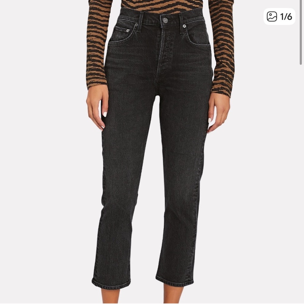 Agolde Riley high rise straight crop Jeans